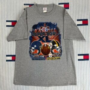 Vintage 2006 Super Bowl Pittsburgh Steelers Seattle Seahawks NFL tee shirt